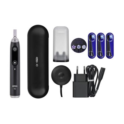 14. Oral-B iO9 Schwarze elektrische Zahnbürste + 2 Bürstenköpfe