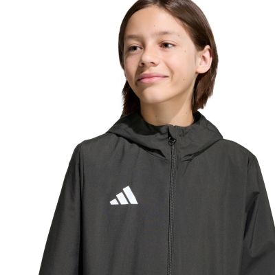 6. adidas Entrada 26 Allwetter-Kinderjacke Schwarz JZ9104