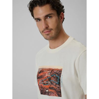 3. Herren-T-Shirt mit Aufdruck, regulär, Größe 4F 4FRSS26TTSHM4238-11S