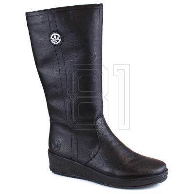 21. Rieker W RKR237B Wasserdichte Lederstiefel mit Lammwolle gefüttert