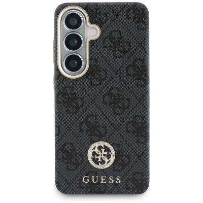 3. Guess 4G Strass-Logo-Hülle mit MagSafe-Funktion für Samsung Galaxy S26 – Schwarz