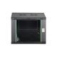 18. DYNAmic 19" 9HE Wand-Netzwerkschrank 600x450 mm, Glastür, schwarz, ungeteilt, montiert, 60 kg