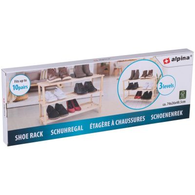21. 3-stöckiges Schuhregal aus Holz von Alpina
