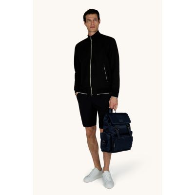 7. Paul&Shark Herren-Sweatshirt mit Reißverschluss aus Baumwolle und Lyocell, schwarz (26411809-11)
