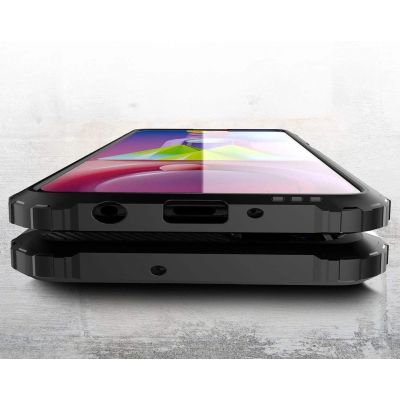 3. Hybrid Armor robuste TPU/PC Panzer Handyhülle Hard Case für Samsung Galaxy M51 blau