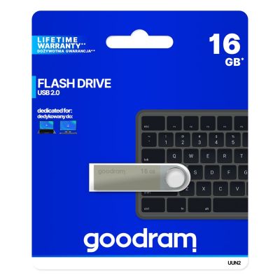 3. GoodRam UUN2 UUN2-0160S0R11 USB-Stick (16 GB; USB 2.0; silber)