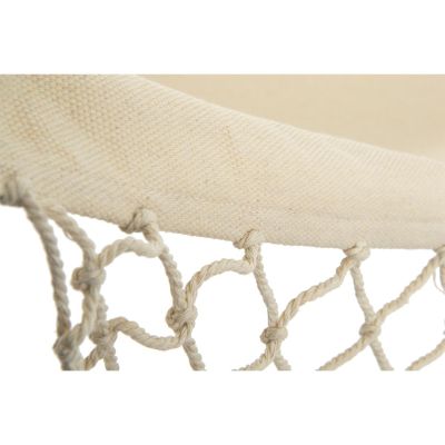 8. Gartenhängematte für 1 Person 200 x 100 cm mit Spreizstange und Fransen Miami Ecru