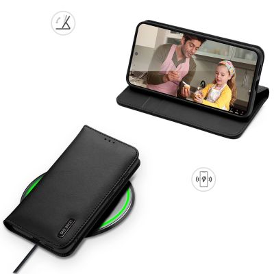 7. Dux Ducis Hivo Samsung Galaxy S25 Edge Hülle mit Klappdeckel und RFID-Schutz - Schwarz
