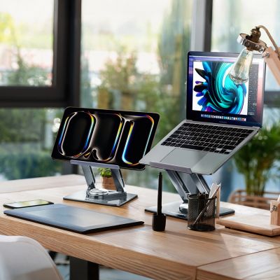 20. Wozinsky WRS-CPY84SS Laptop- und Tablet-Ständer aus Aluminium + gratis Smartphone-Ständer – Silber