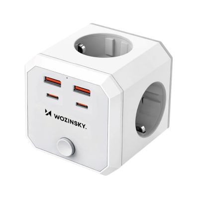 Wozinsky WKZ-4B Power Cube 3x AC 2x USB-A 2x USB-C PD 20 W 4000 W - Weiß