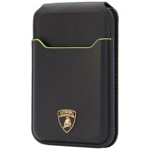 Lamborghini D1 MagSafe Handyhülle aus echtem Leder – Schwarz und Grün