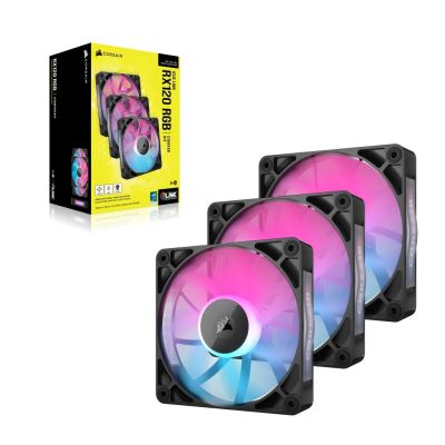 2. Corsair iCUE LINK RX120 RGB Computergehäuselüfter 12 cm Schwarz 3 Stück.
