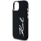 6. Karl Lagerfeld Silikon Metall Script Logo iPhone 15 Hülle - Schwarz