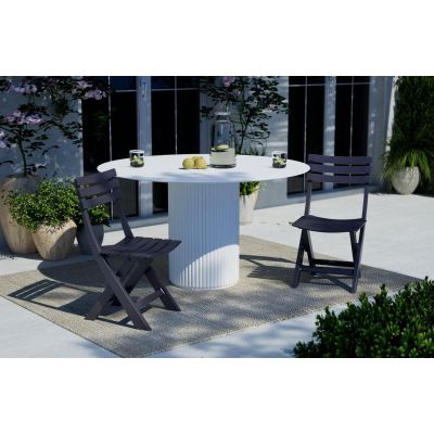 8. 4er-Set faltbare Cateringstühle aus Kunststoff, Komodo, Anthrazit