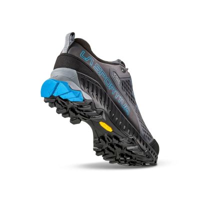 7. La Sportiva Spire GTX Wanderschuhe – Schiefer/Tropic Blue, Größe: 46