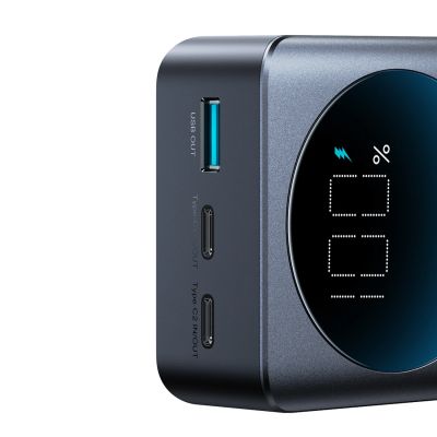 6. Joyroom JR-PBF05 Pro 30000mAh 65W Powerbank mit Digitalanzeige, 2x USB-C, 1x USB-A - Schwarz
