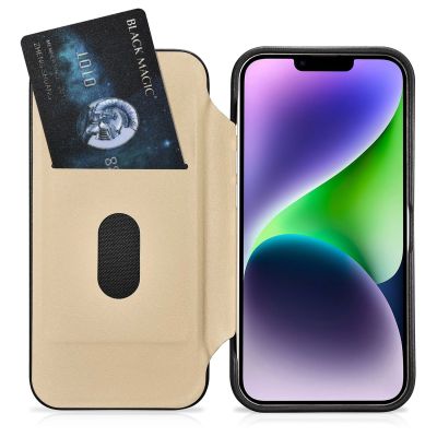 20. iCarer CE Premium Leather Folio Case iPhone 14 Plus Magnetic Flip Leather Folio Case MagSafe schwarz (WMI14220715-BK)