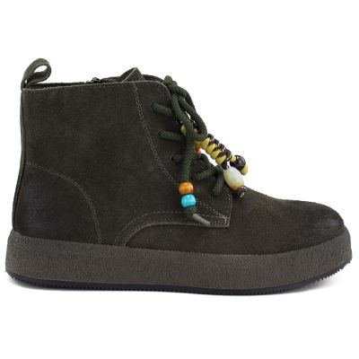 2. Damen-Ankle-Boots aus Leder mit dicken Sohlen, grün Artiker 59C1132