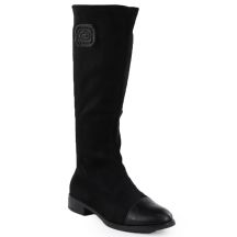 Schwarze Damen-Wildlederstiefel M.Daszyński MR2251-19