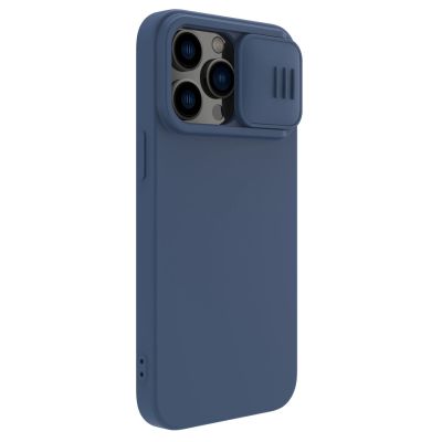 4. Nillkin CamShield Silky Silikonhülle iPhone 14 Pro Max Silikonhülle mit Kameraschutz Blau