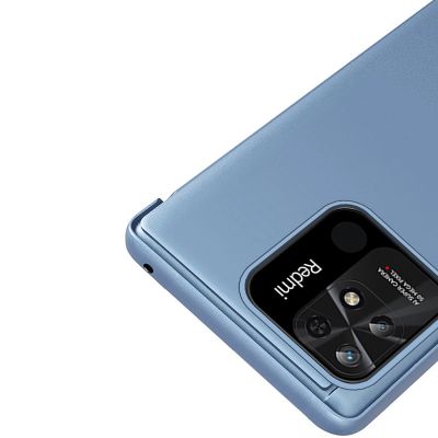 8. Clear View Case Cover für Xiaomi Redmi 10C Hülle mit Klappe schwarz