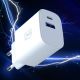 6. 3mk FlowPower 30W 1A1C PD 3.0 QC4+ Wandladegerät – Weiß