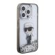 4. Karl Lagerfeld Liquid Glitter Ikonik Hülle für iPhone 15 Pro – transparent