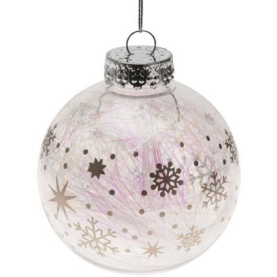 2. DEKORATIVE KUGEL 8 CM SILBERNE STERNE