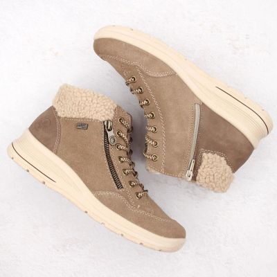 36. Beige Damen-Lederboots, wasserdicht – Rieker L7701-24