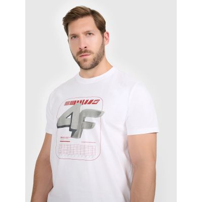 5. Herren-T-Shirt mit Aufdruck, regulär, Größe 4F 4FRAW25TTSHM3612-10S