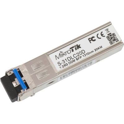 Mikrotik S-31DLC20D 1,25G Dual LC UPC SM 20km SFP Insert
