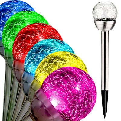 15. Solarlampe Glaskugel 7,5 x 34 cm RGB