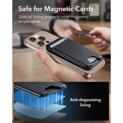 6. ESR Classic RFID Magnet-Geldbörsenständer MagSafe – Schwarz