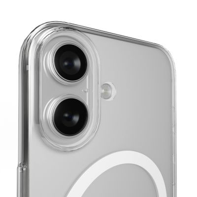 10. Puro Lite Mag TPU+PC Hülle kompatibel mit MagSafe für iPhone 17 - Transparent mit weißem Ring