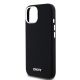 6. DKNY Flüssigsilikon-MagSafe-Hülle mit kleinem Metalllogo für iPhone 15 Plus / 14 Plus – Schwarz