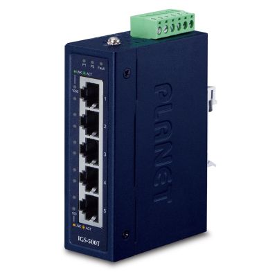 PLANET IGS-500T Netzwerkverbindungen Unmanaged Gigabit Ethernet (10/100/1000) Blau