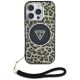 2. Guess HC IML Leopard Triangle Cord Strap MagSafe Case für iPhone 16 Pro - Braun