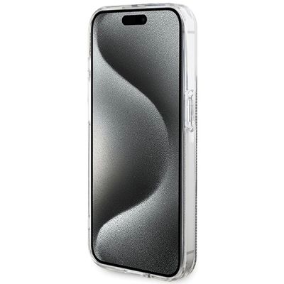 5. Guess IML 4G Gold Stripe Hülle für iPhone 15 Pro – braun