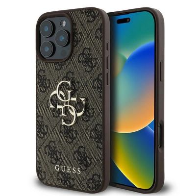 Guess 4G Big Logo Case für iPhone 16 Pro - Braun