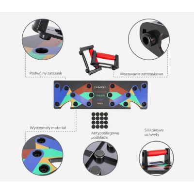 5. HMS PU10 Multifunktions-Liegestützbrett rot
