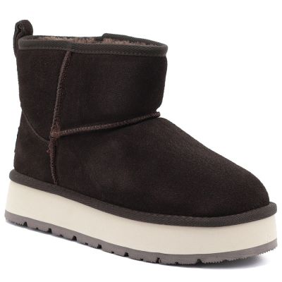 5. Damen-Ankle-Boots aus Leder mit Plateau, braun, Big Star UU274693