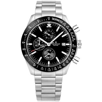 Giewont Herrenuhr Chronograph Saphir Silber Schwarz GW8720-B2