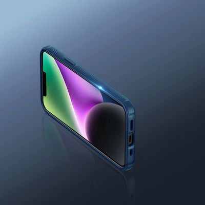13. Nillkin CamShield Pro Magnetische Hülle iPhone 14 Plus Cover Kameraschutz Blau (mit MagSafe)