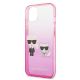 6. Karl Lagerfeld Gradient Ikonik Karl&Choupette Hülle für iPhone 13 mini - Pink