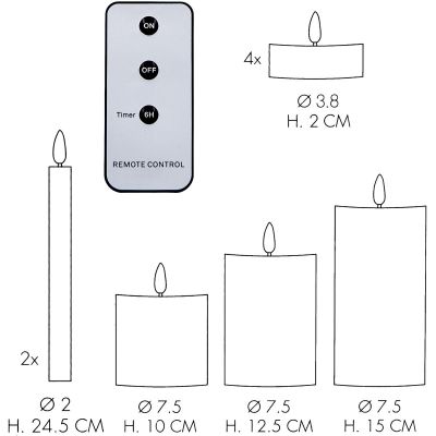 6. KERZENSET, 9-TEILIG