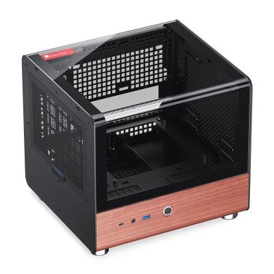 29. Jonsbo TK-0 PC-Gehäuse, Mini-Tower, Mini-ITX, gehärtetes Glas, Holz – schwarz