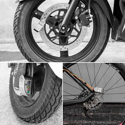 9. Rockbros LBAYG8308 Fahrradschloss mit Alarm und Bremsscheibenschloss – Schwarz