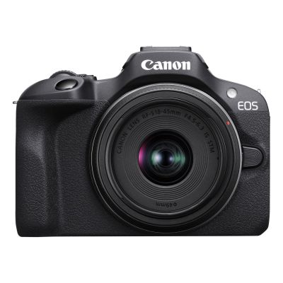 3. Canon EOS R100 spiegellose Systemkamera + RF-S 18-45mm F4.5-6.3 IS STM Objektiv, 24,1 MP, ISO-Empfindlichkeit (max.) 12800, Displaydiagonale 3,0 Zoll, WLAN-Netzwerk: Automatisch/Manuell, CMOS-Sensor, Schwarz