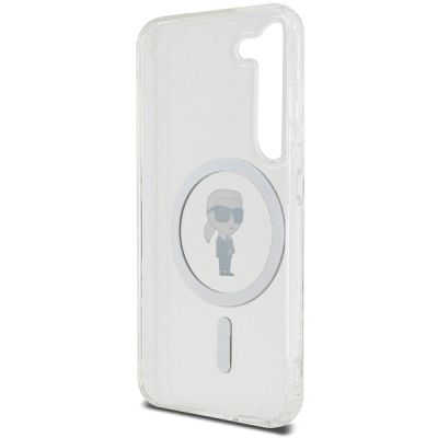 7. Karl Lagerfeld IML Ikonik MagSafe Hülle für Samsung Galaxy S23 – transparent