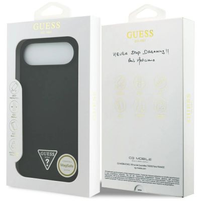 8. Guess Silikon Triangle Logo MagSafe Hülle für iPhone 17 Air - Schwarz